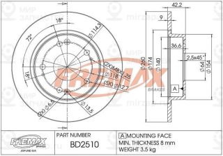 Запчасть FREMAX BD2510