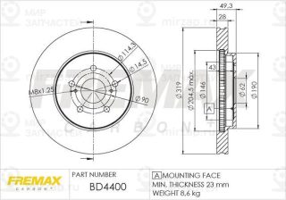 Запчасть FREMAX BD4400