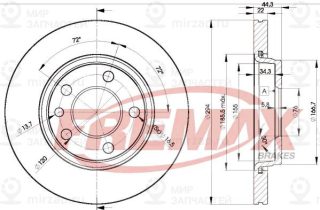 Тормозной диск FREMAX BD3021