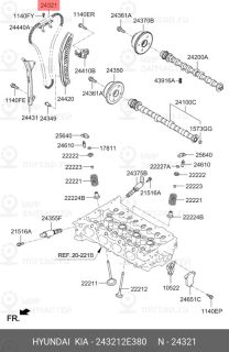 Запчасть HYUNDAI 243212E380
