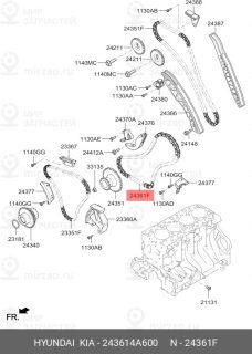 Запчасть HYUNDAI 243614A600