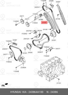 Запчасть HYUNDAI 243864A100