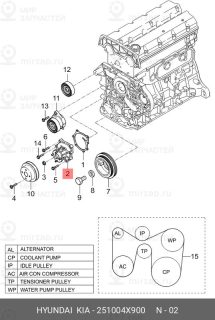 Запчасть HYUNDAI 251004X900