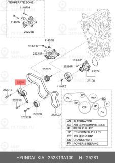 Запчасть HYUNDAI 252813A100