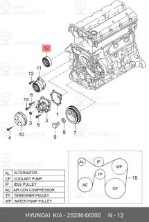 Запчасть HYUNDAI 252864X000