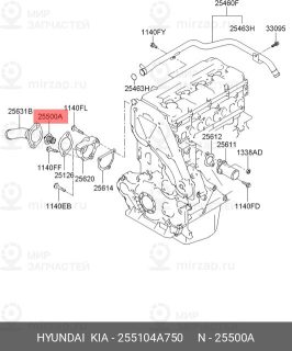 Запчасть HYUNDAI 255104A750
