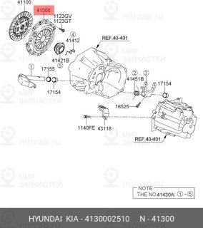 Запчасть HYUNDAI 4130002510
