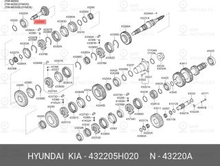 Запчасть HYUNDAI 432205H020