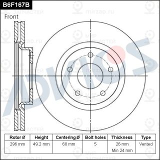 Запчасть ADVICS B6F167B