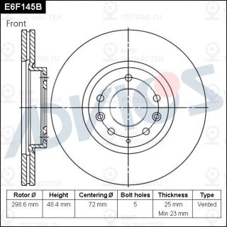 Запчасть ADVICS E6F145B