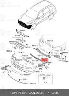 Запчасть HYUNDAI 922022B000