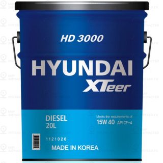 Масло Моторное Xteer Hd 3000 15W40 20Л HYUNDAI XTEER 1121026