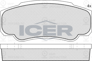Комплект тормозных колодок (дисковый тормоз) ICER 141524