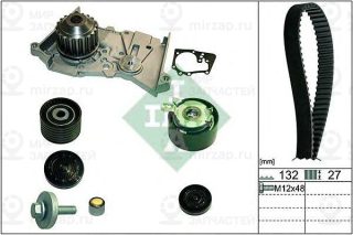 Комплект ГРМ с водяным насосом R216 Renault 1.4i-1.6i 16V Z INA 530064030
