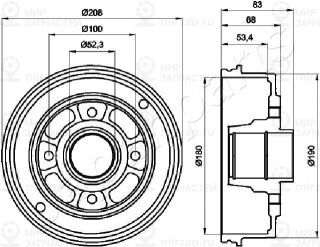 Тормозной барабан JAPANPARTS TA0707