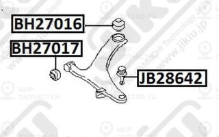 С-Б.рычага Subarubrz Zc6 (2011-…)/Exiga Ya5/Ya10 (2007-…)/ Forester Sg#/S12/Sh5/ Jikiu BH27016