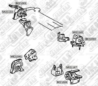 Подушка Двс Toyota Ae111 Fr, A/T Jikiu Me21045 Jikiu ME21045