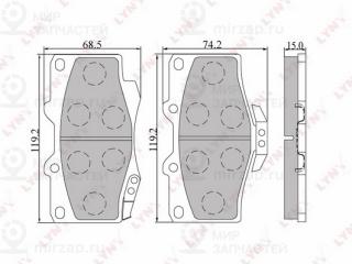 Комплект тормозных колодок (дисковый тормоз) LYNX BD7501