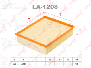 Фильтр воздушный LYNX LA1208