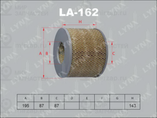 Фильтр воздушный LYNX LA162