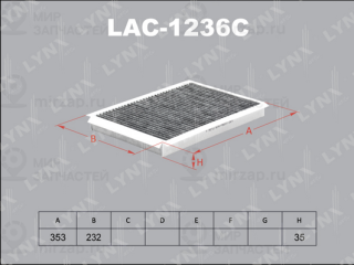 Фильтр салона LYNX LAC1236C
