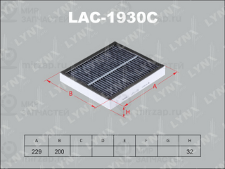 Фильтр салона LYNX LAC1930C