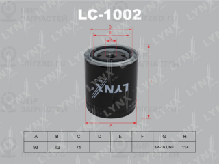 Фильтр масляный LYNX LC1002