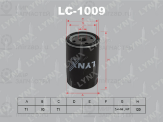 Фильтр масляный LYNX LC1009
