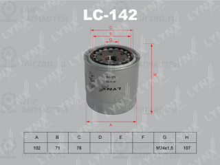 Фильтр масляный LYNX LC142