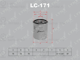 Фильтр масляный LYNX LC171