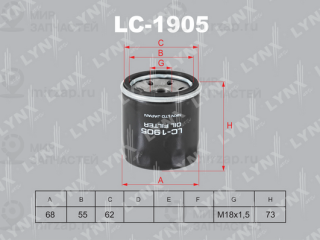 Фильтр масляный LYNX LC1905