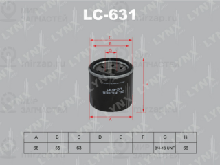 Фильтр масляный LYNX LC631