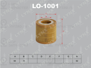 Фильтр масляный LYNX LO1001