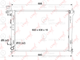 Радиатор охлаждения двигателя LYNX RB1055