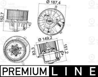 Вентилятор салона MAHLE AB149000P