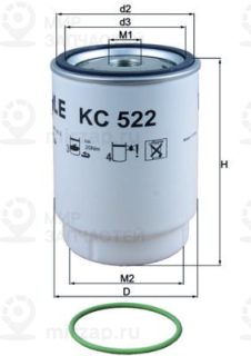 Фильтр топливный MAHLE KC522D