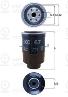 Фильтр топливный MAHLE KC67