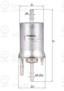 Фильтр топливный MAHLE KL572