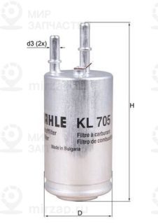 Фильтр топливный MAHLE KL705