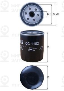 Фильтр масляный MAHLE OC1182