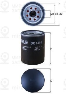 Фильтр масляный MAHLE OC1414