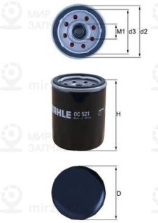 Фильтр масляный MAHLE OC521