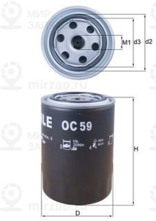 Фильтр масляный MAHLE OC59