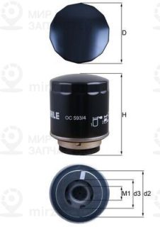 Фильтр масляный MAHLE OC5934