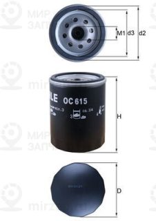 Фильтр масляный MAHLE OC615