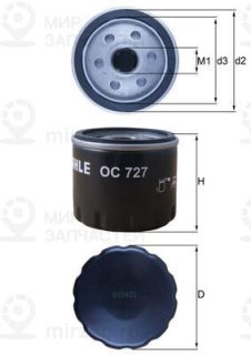 Фильтр масляный MAHLE OC727