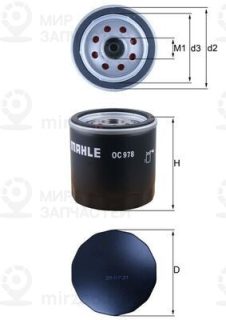 Фильтр масляный MAHLE OC978