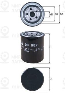 Фильтр масляный MAHLE OC982