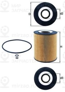 Фильтр масляный MAHLE OX146D