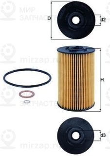 Фильтр масляный MAHLE OX150D